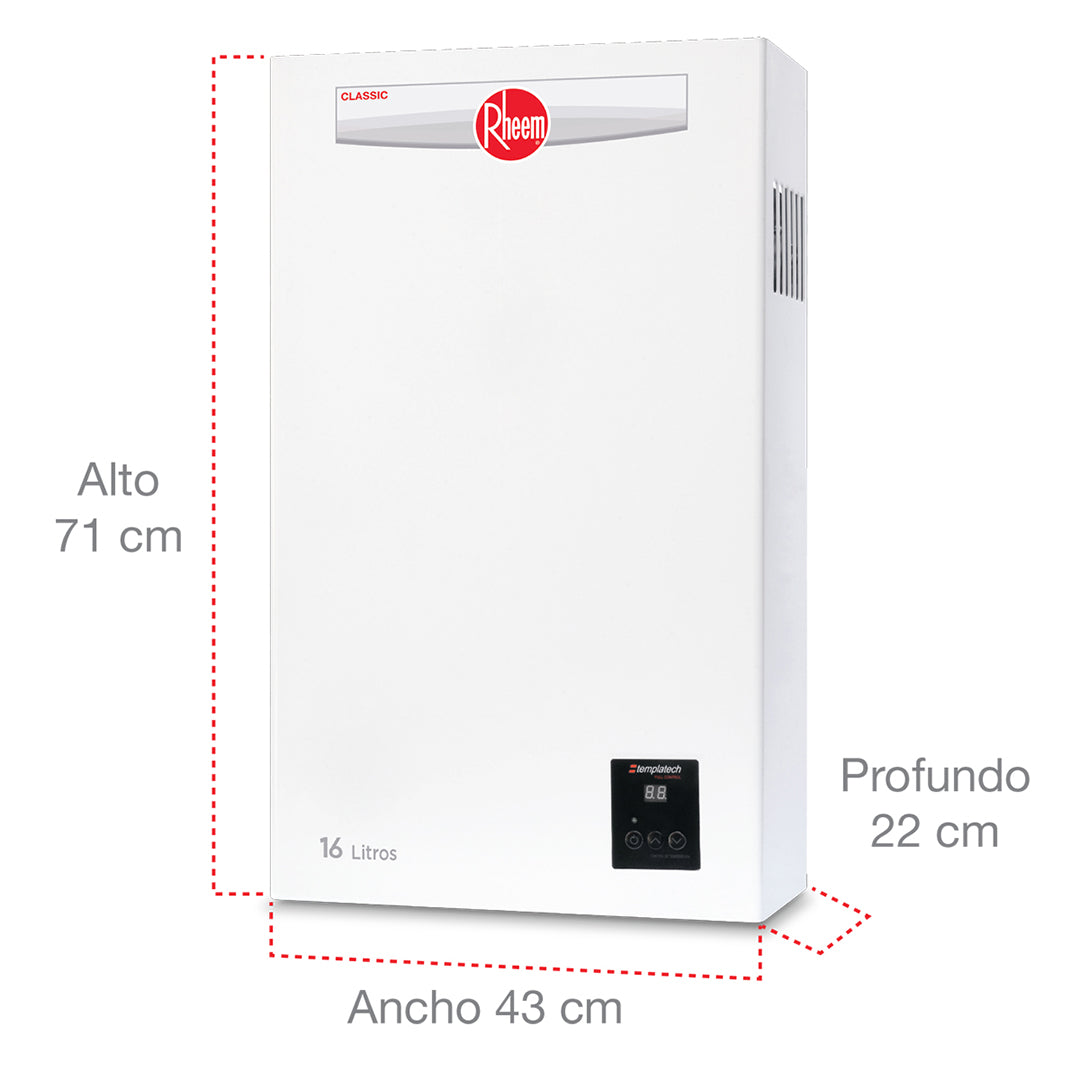 Calentador instantáneo de 16 litros
