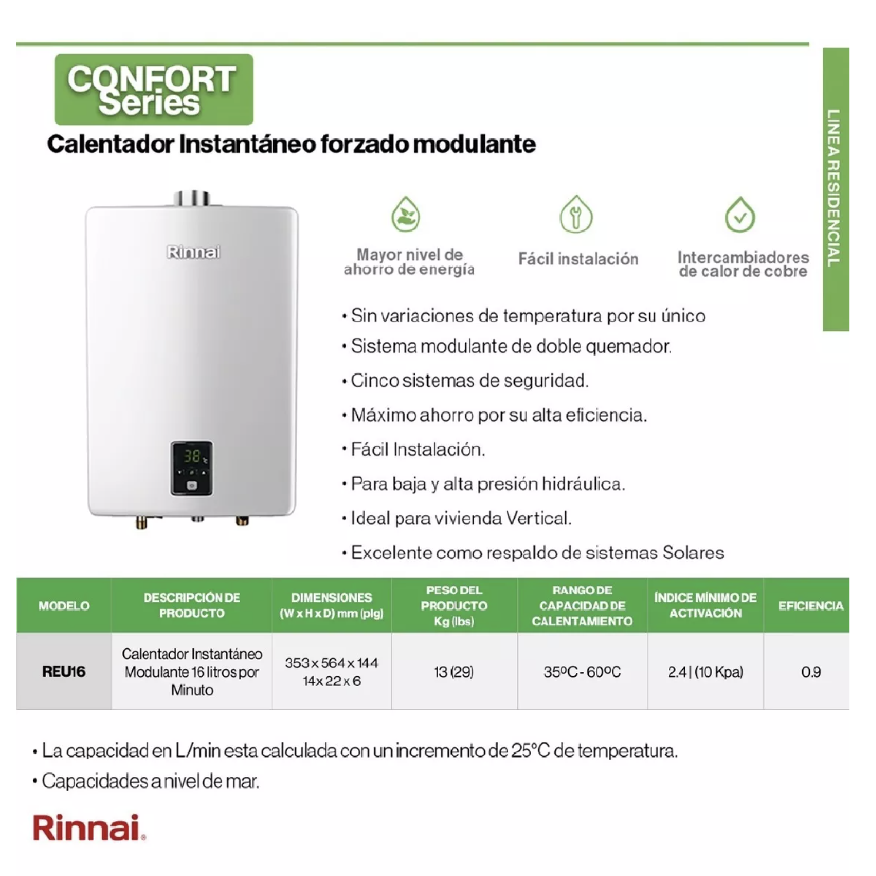 Rinnai Comfort REU-16