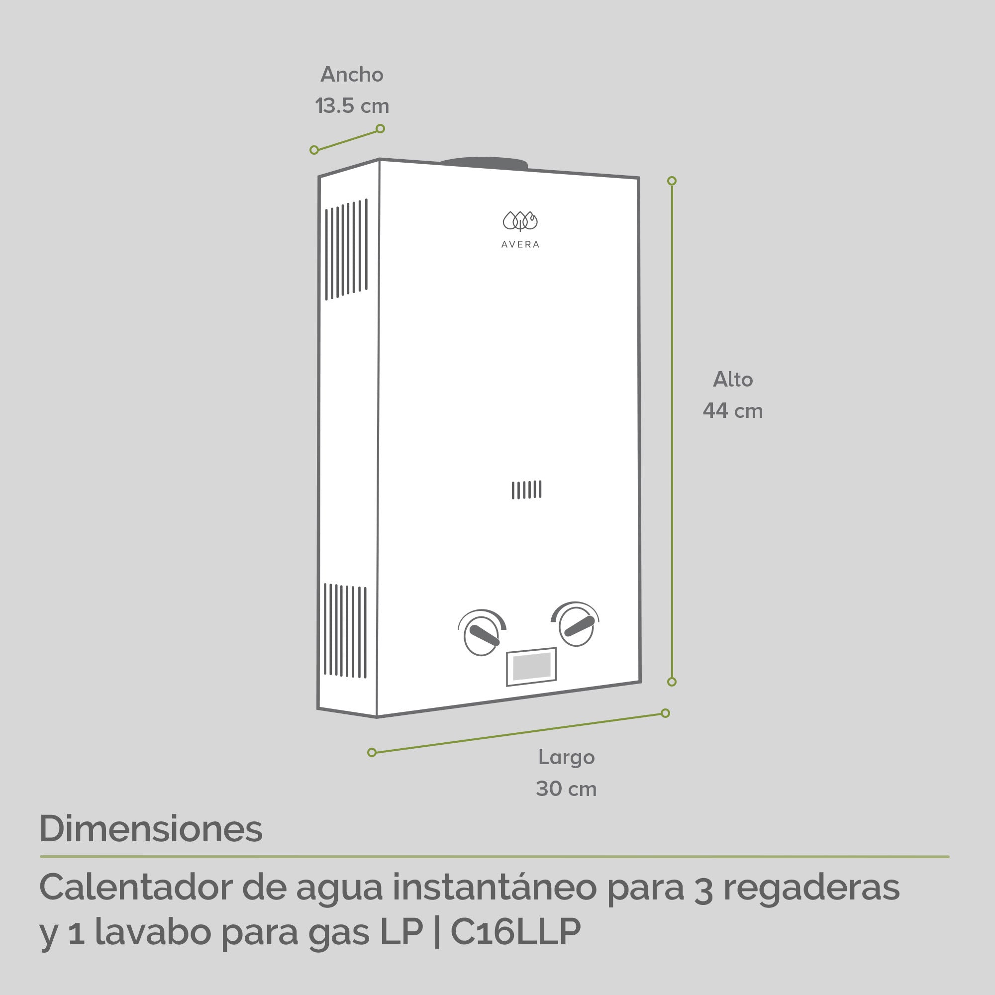 Calentador Avera 16 litros