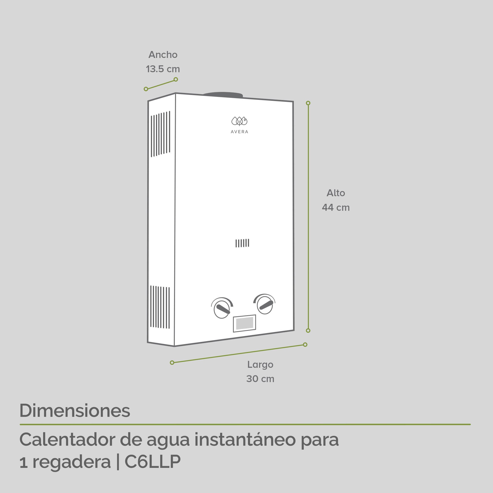 Calentador Avera 6 litros