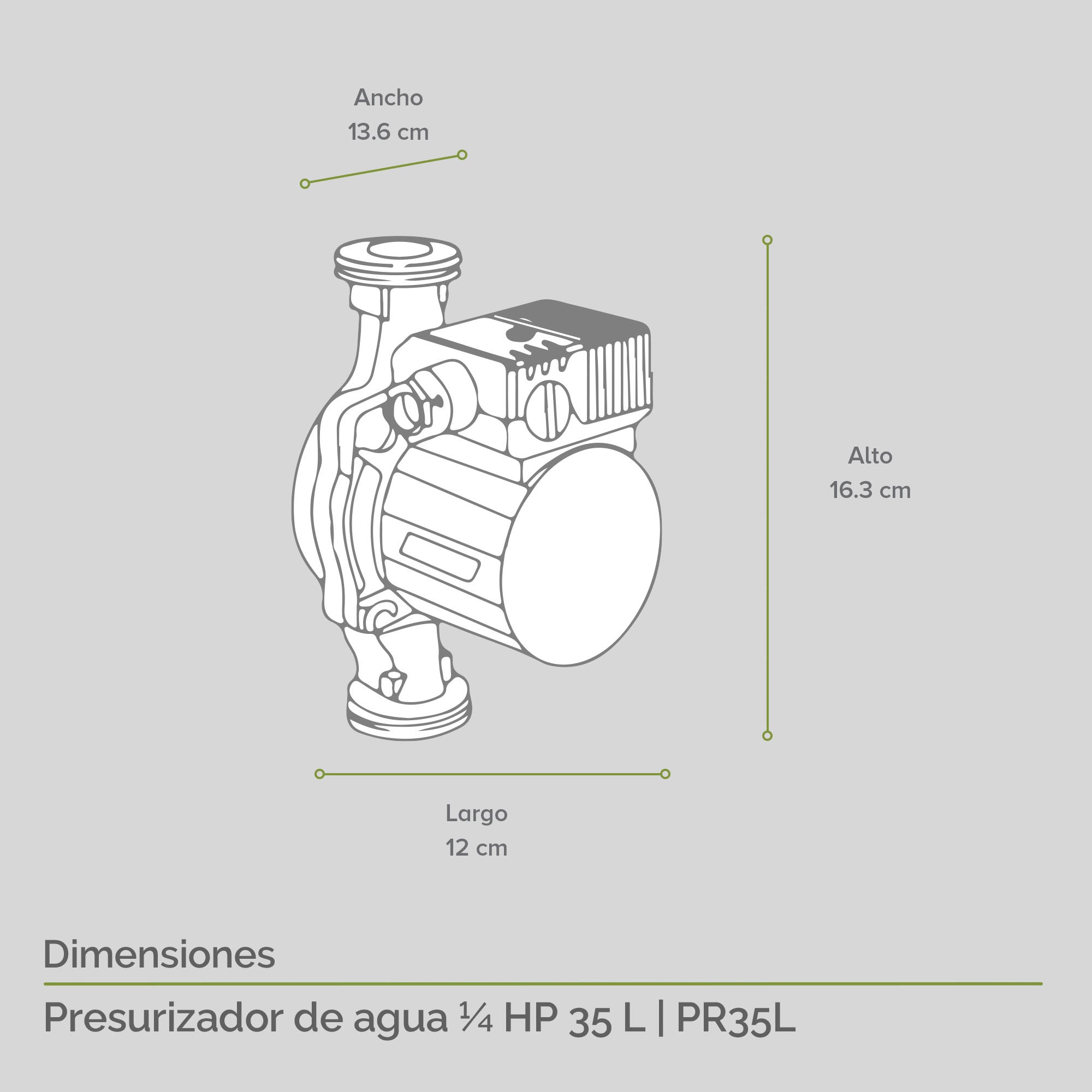 Presurizador de agua 1/4 HP Avera 35 litros
