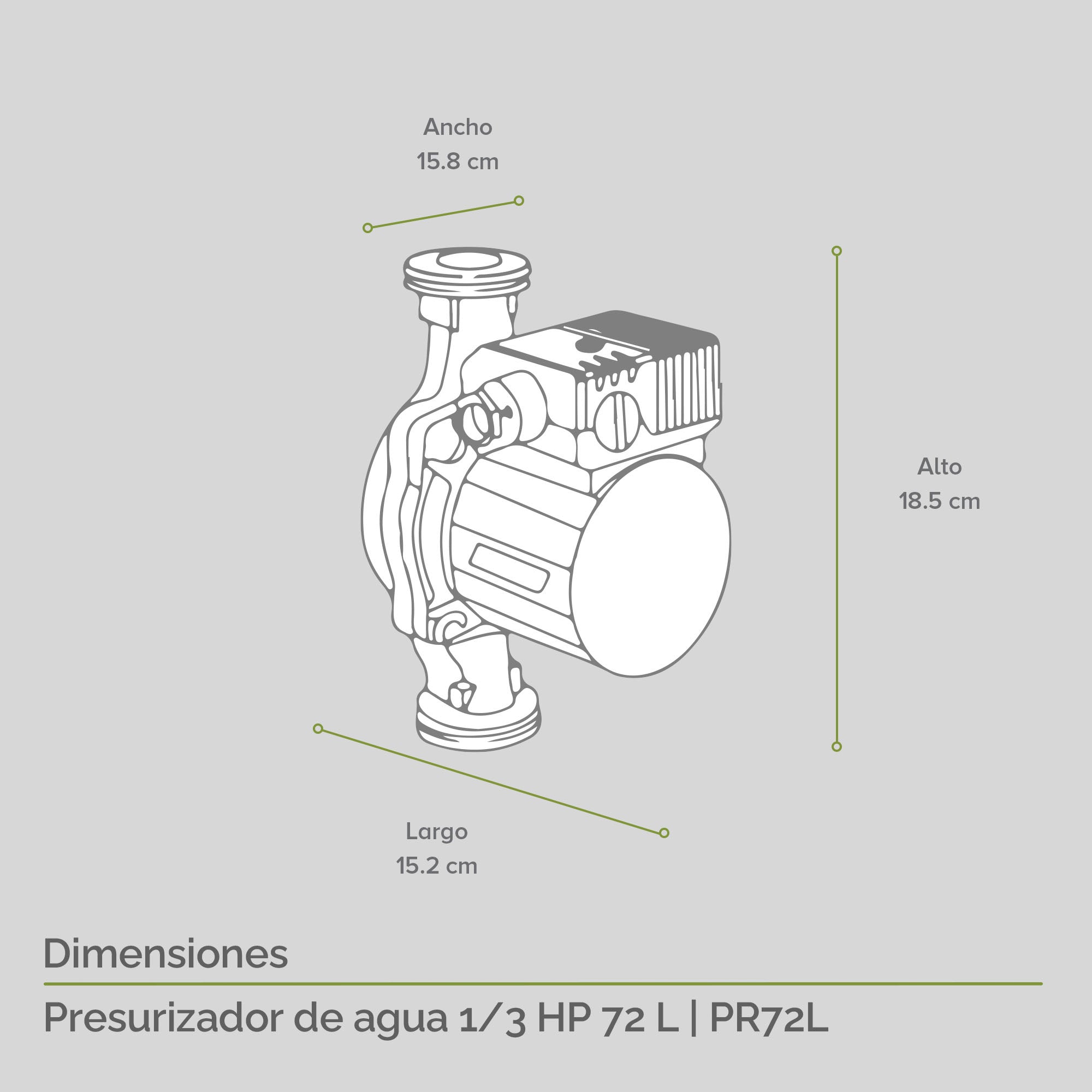 Presurizador de agua  1/3 HP  Avera 72 litros